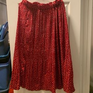 Polka Dot Pleated Skirt